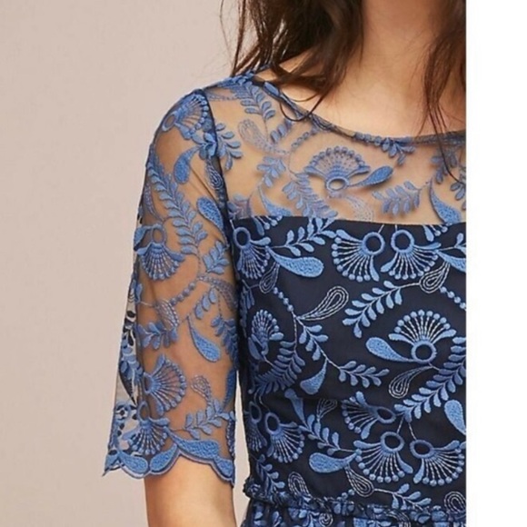 Shoshanna Midnight Dandelion embroidered dress 4 - Picture 3 of 4